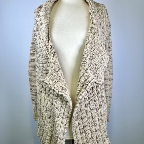 Anthropologie Bird Chunky Knit Cardigan Sweater Small Beige Boho Lagenlook - Picture 2 of 10